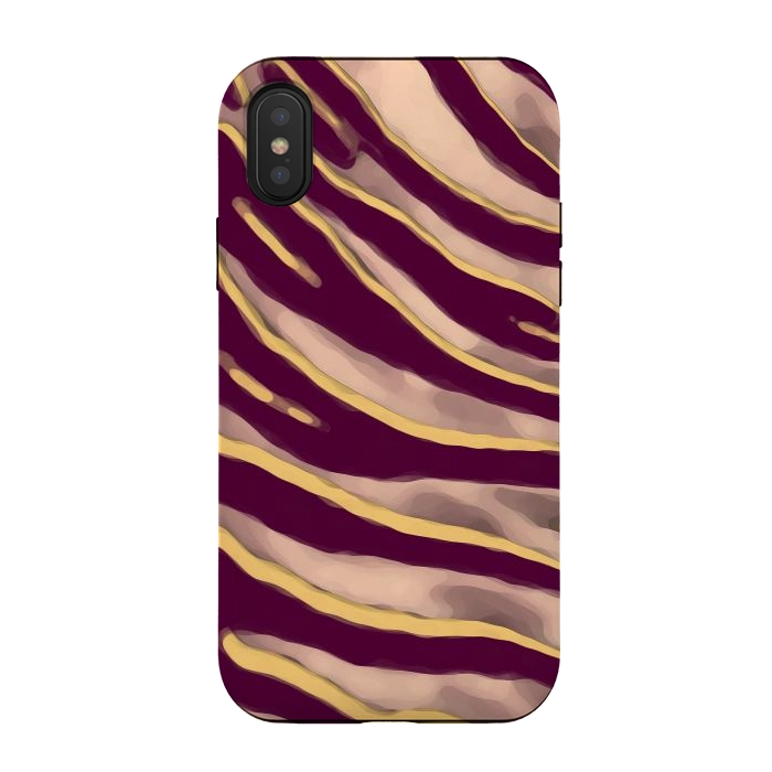 iPhone Xs / X StrongFit Minimal tiger print stripes brown neutral by Oana 
