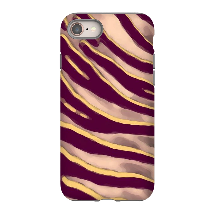 iPhone 8 StrongFit Minimal tiger print stripes brown neutral by Oana 