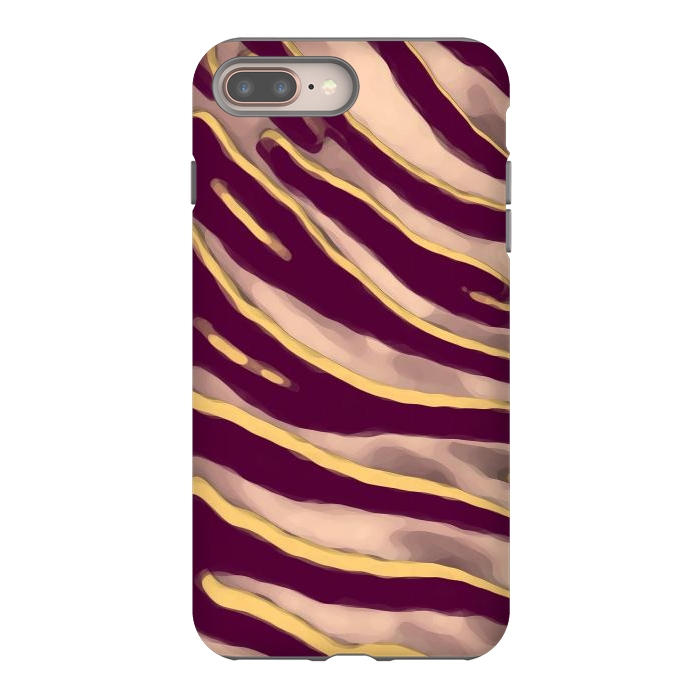 iPhone 8 plus StrongFit Minimal tiger print stripes brown neutral by Oana 