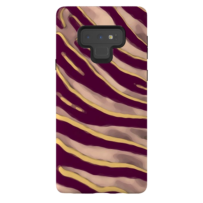 Galaxy Note 9 StrongFit Minimal tiger print stripes brown neutral by Oana 