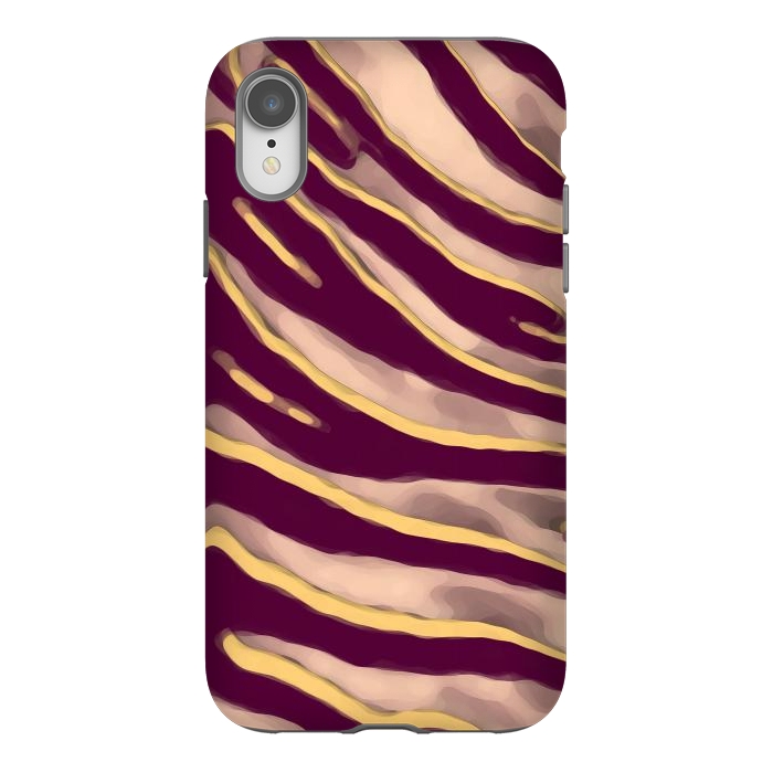 iPhone Xr StrongFit Minimal tiger print stripes brown neutral by Oana 
