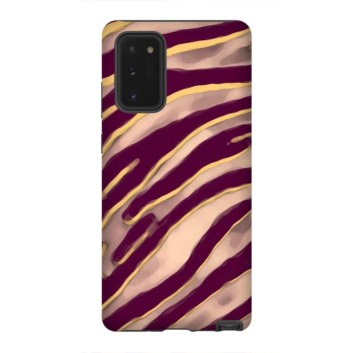 Galaxy Note 20 StrongFit Minimal tiger print stripes brown neutral by Oana 