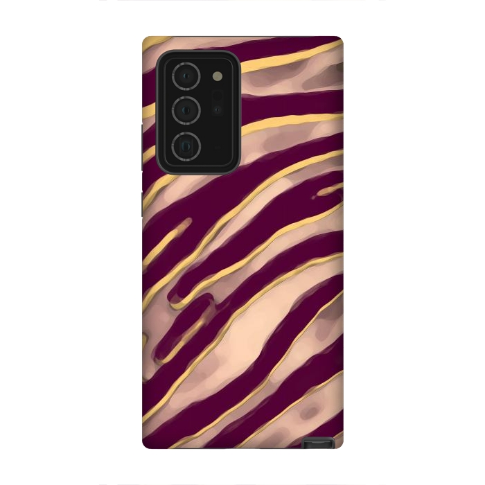 Galaxy Note 20 Ultra StrongFit Minimal tiger print stripes brown neutral by Oana 