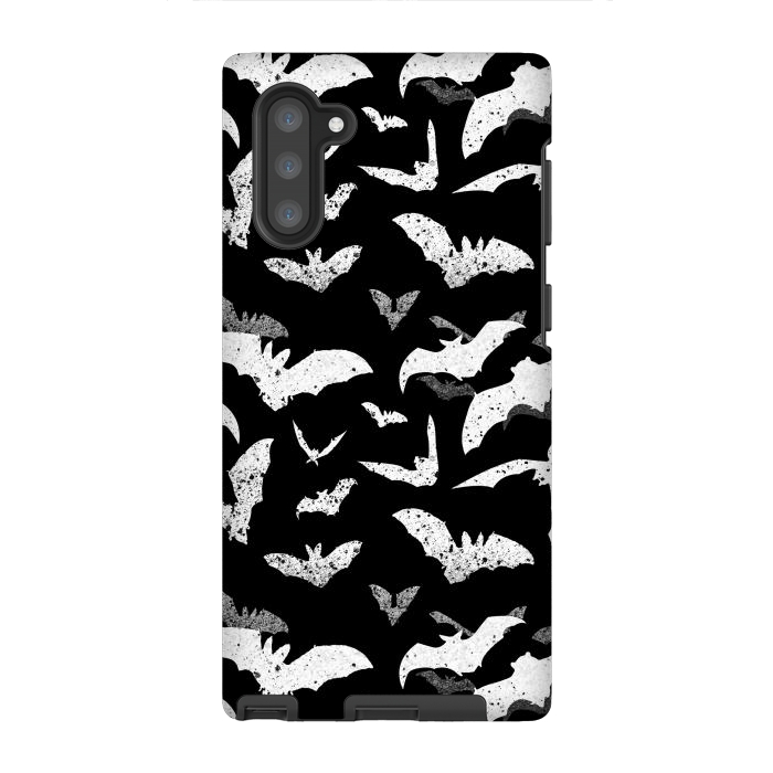 Galaxy Note 10 StrongFit Splattered flying bats Halloween pattern by Oana 