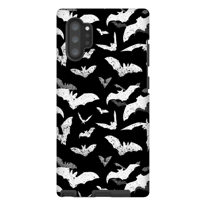 Galaxy Note 10 plus StrongFit Splattered flying bats Halloween pattern by Oana 