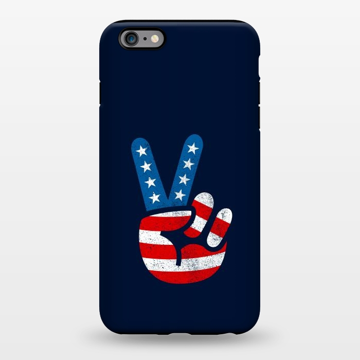 iPhone 6/6s plus StrongFit Peace Love Hand USA Flag Vintage Solid 2 by Vó Maria