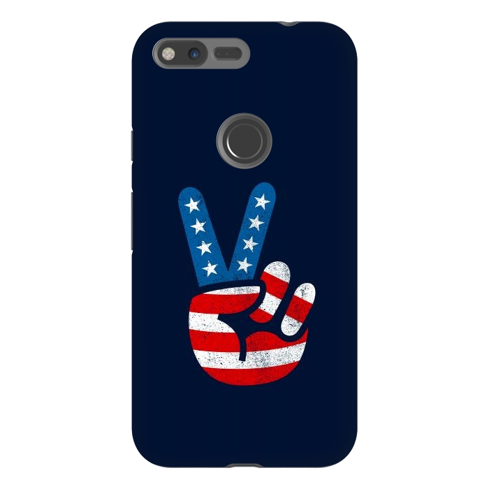 Pixel XL StrongFit Peace Love Hand USA Flag Vintage Solid 2 by Vó Maria