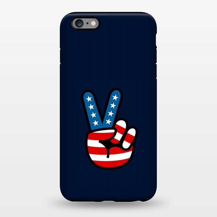 iPhone 6/6s plus StrongFit Peace Love Hand USA Flag Vintage Solid 3 by Vó Maria