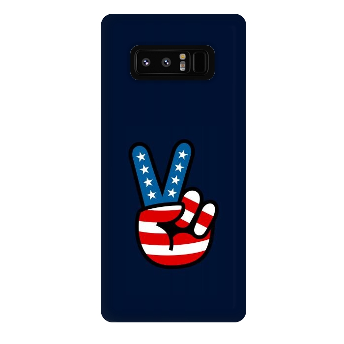 Galaxy Note 8 StrongFit Peace Love Hand USA Flag Vintage Solid 3 by Vó Maria