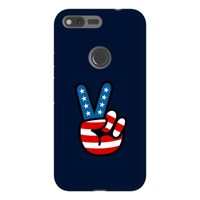 Pixel XL StrongFit Peace Love Hand USA Flag Vintage Solid 3 by Vó Maria