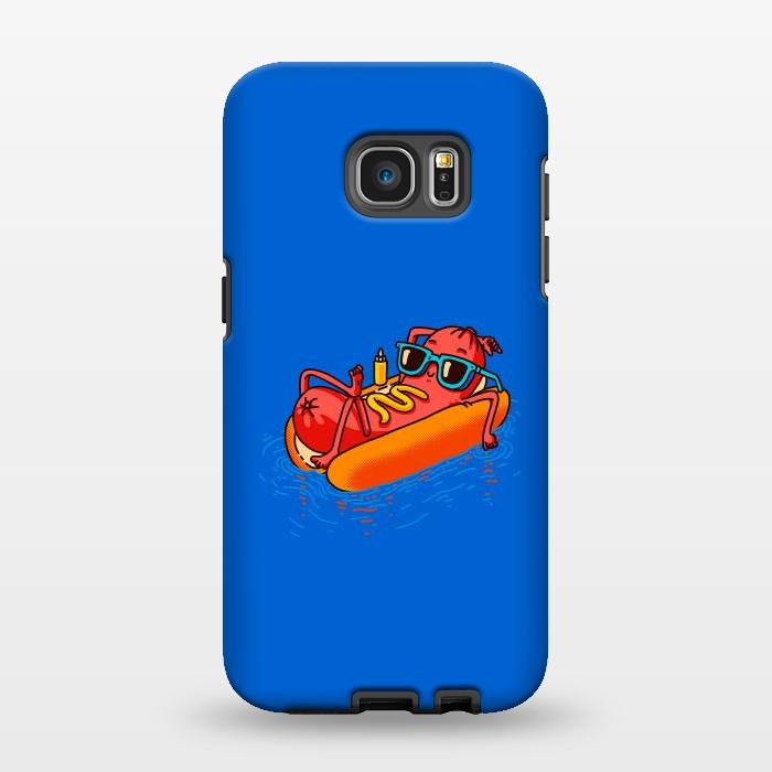Galaxy S7 EDGE StrongFit Hot Dog Summer Vacation Swimming Pool by Vó Maria