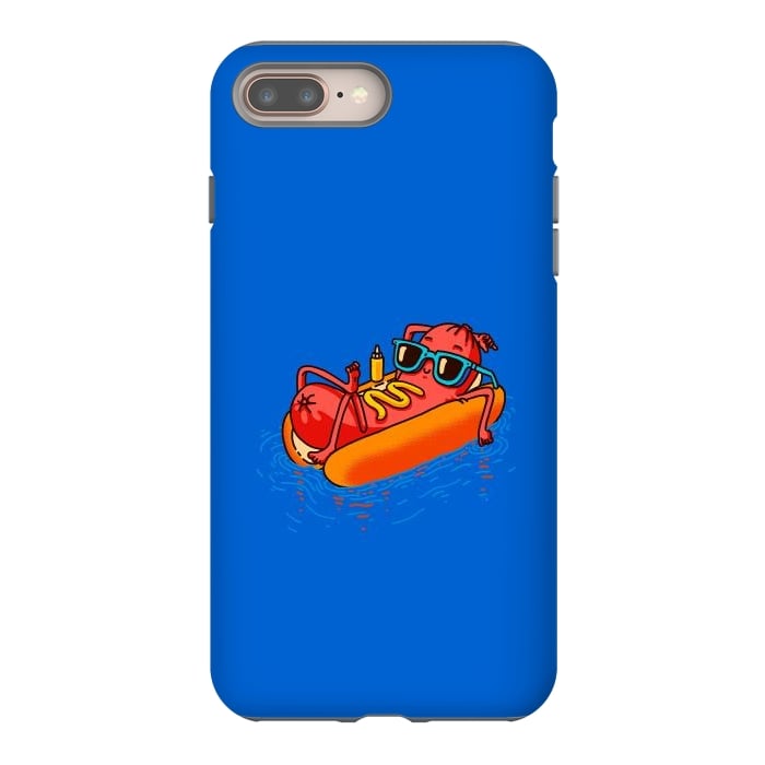 iPhone 8 plus StrongFit Hot Dog Summer Vacation Swimming Pool by Vó Maria
