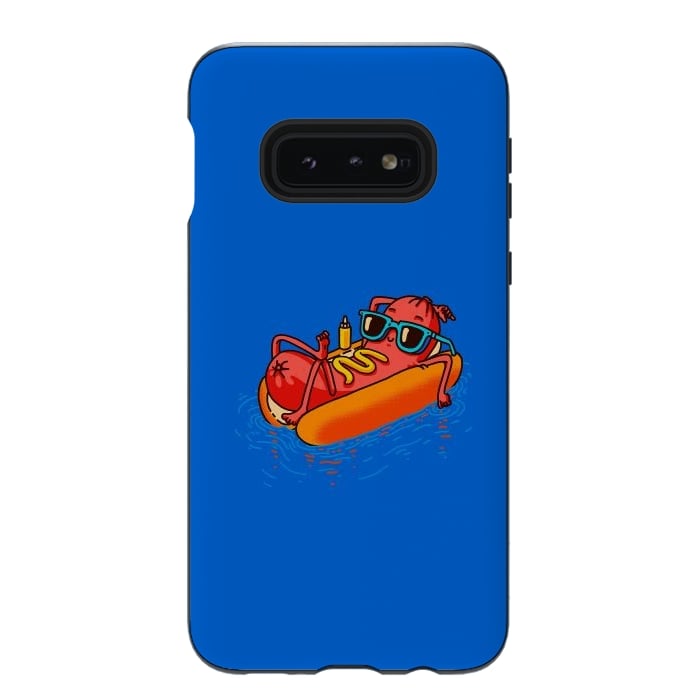 Galaxy S10e StrongFit Hot Dog Summer Vacation Swimming Pool by Vó Maria