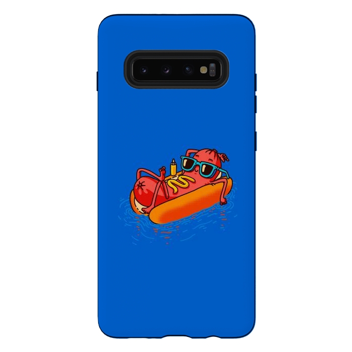 Galaxy S10 plus StrongFit Hot Dog Summer Vacation Swimming Pool by Vó Maria