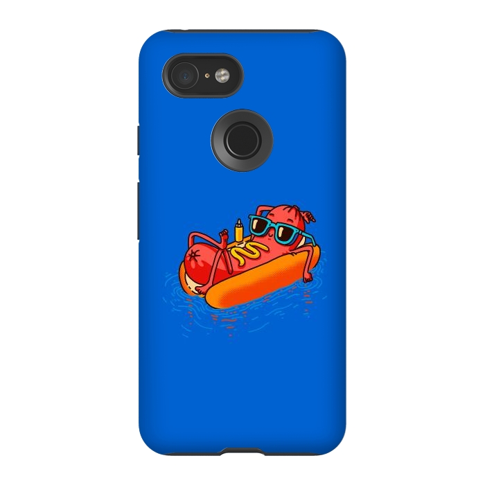 Pixel 3 StrongFit Hot Dog Summer Vacation Swimming Pool by Vó Maria