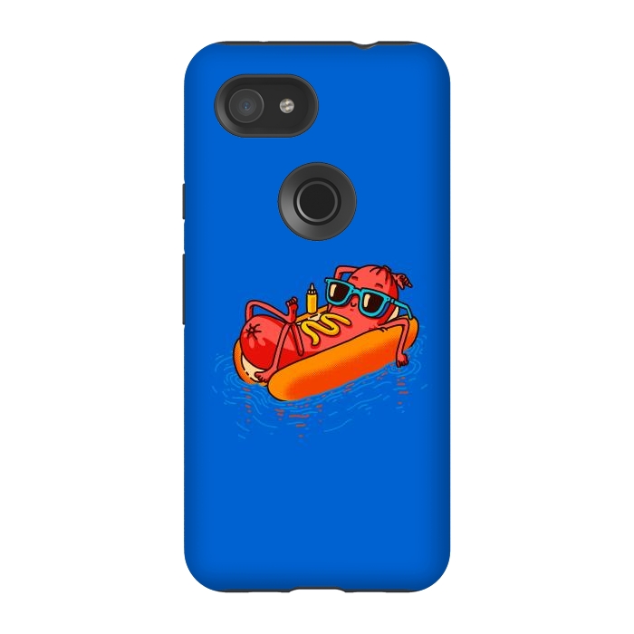 Pixel 3A StrongFit Hot Dog Summer Vacation Swimming Pool by Vó Maria