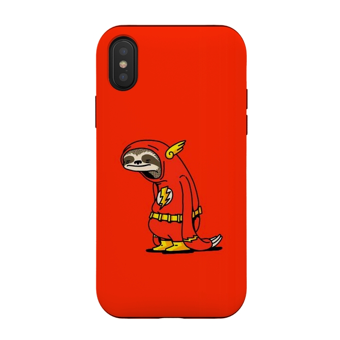 iPhone Xs / X StrongFit The Neutral Sloth Lazy Super Hero by Vó Maria