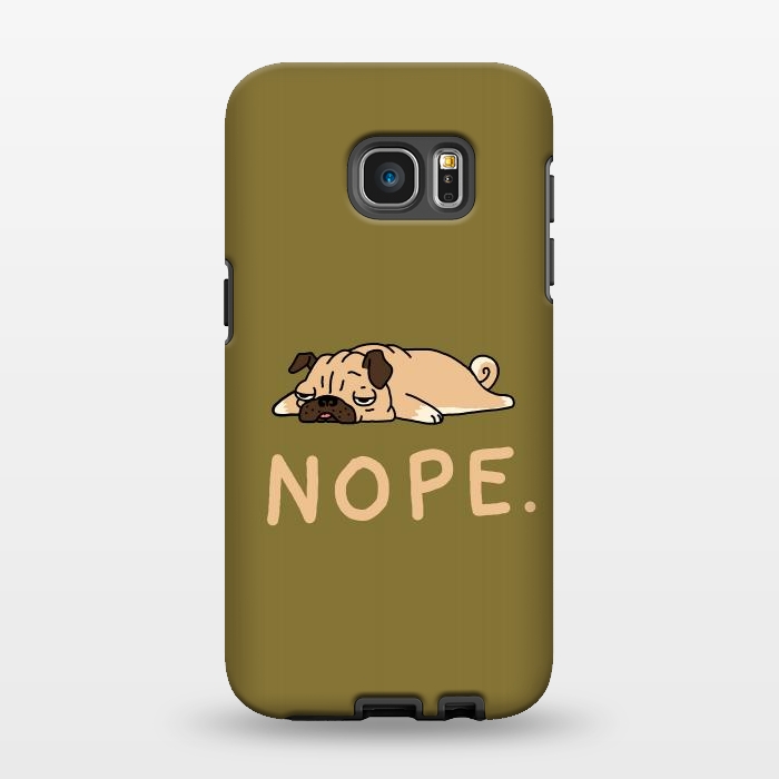 Galaxy S7 EDGE StrongFit Nope Lazy Pug by Vó Maria