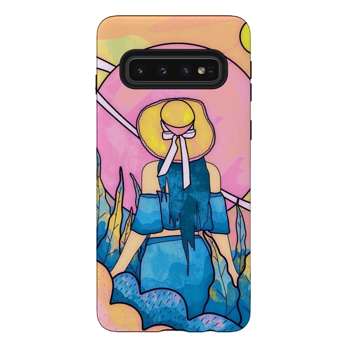 Galaxy S10 StrongFit The space girl by Steve Wade (Swade)