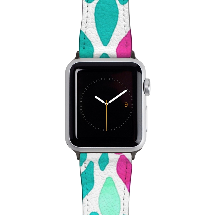Watch 38mm / 40mm Strap PU leather Radiant Dahlia - Pink & Teal by Tangerine-Tane