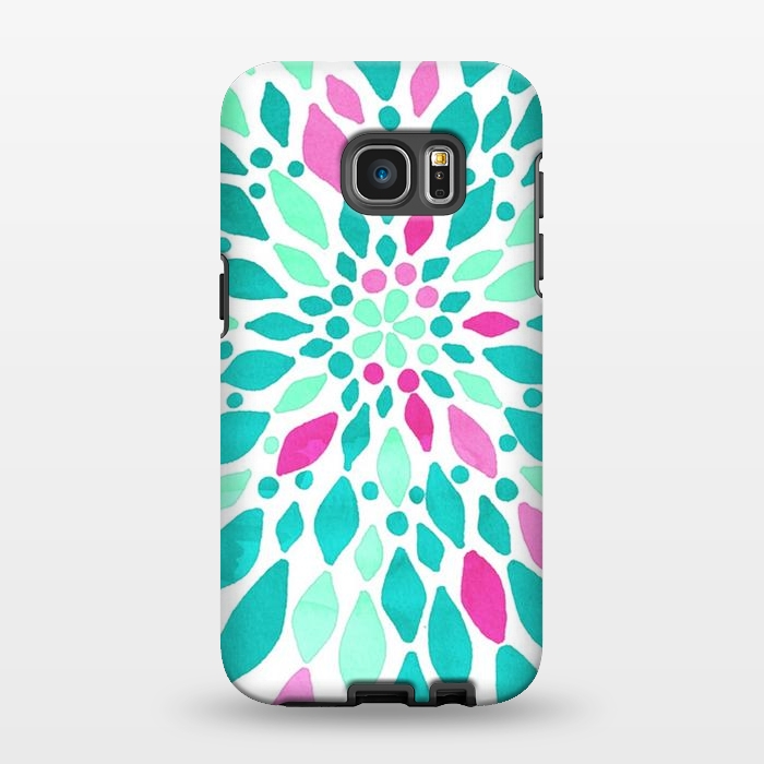 Galaxy S7 EDGE StrongFit Radiant Dahlia - Pink & Teal by Tangerine-Tane