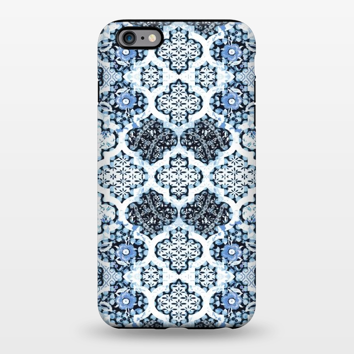 iPhone 6/6s plus StrongFit Blue white Moroccan decorative mosaic by Oana 