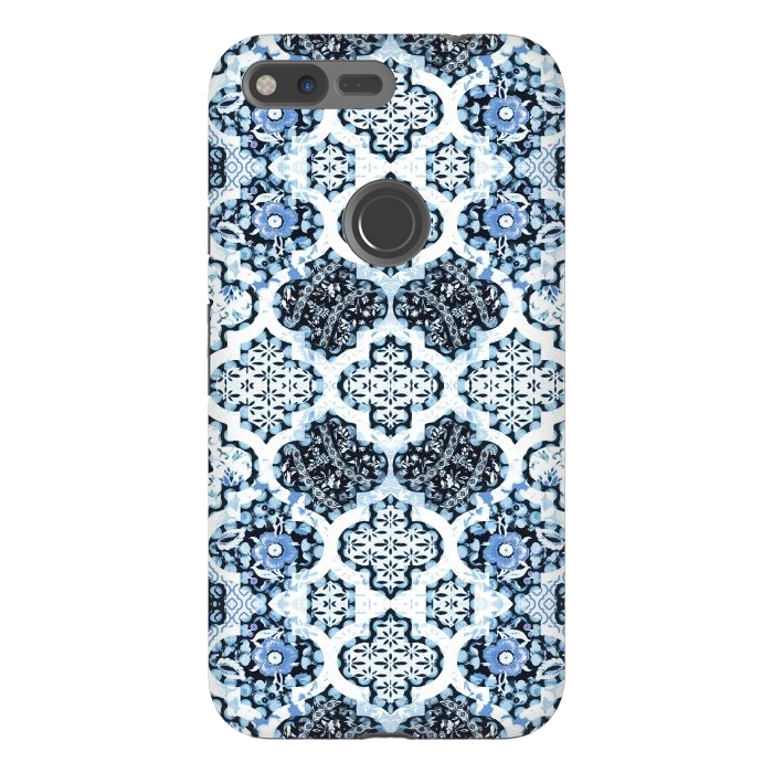 Pixel XL StrongFit Blue white Moroccan decorative mosaic by Oana 