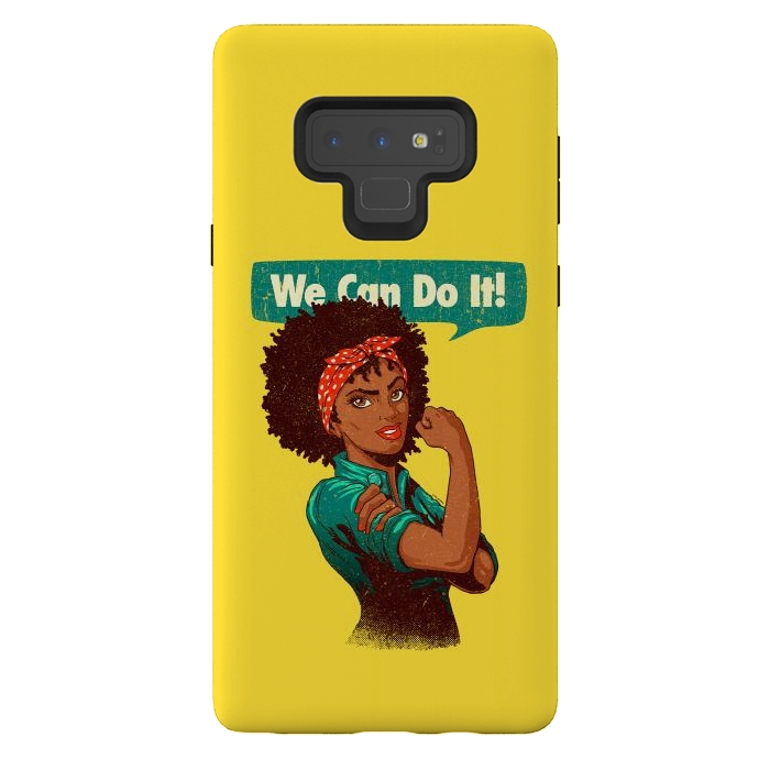 Galaxy Note 9 StrongFit We Can Do It! Black Girl Black Queen Shirt V2 by Vó Maria
