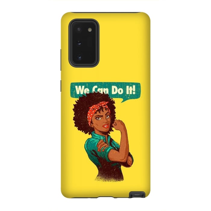 Galaxy Note 20 StrongFit We Can Do It! Black Girl Black Queen Shirt V2 by Vó Maria