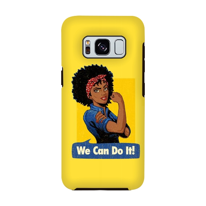 Galaxy S8 StrongFit We Can Do It! Black Girl Black Queen Shirt by Vó Maria