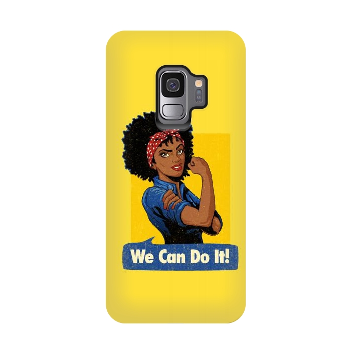 Galaxy S9 StrongFit We Can Do It! Black Girl Black Queen Shirt by Vó Maria