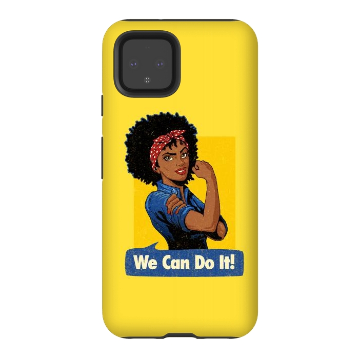 Pixel 4 StrongFit We Can Do It! Black Girl Black Queen Shirt by Vó Maria