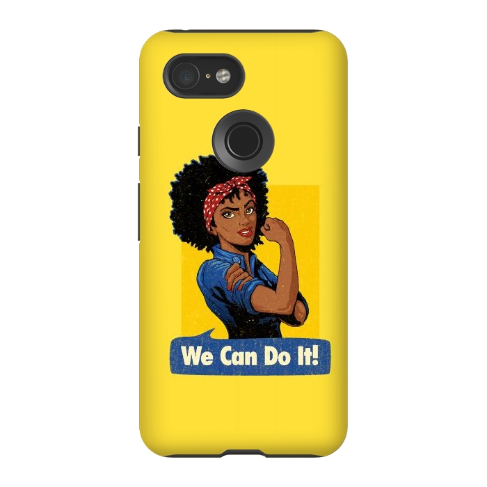 Pixel 3 StrongFit We Can Do It! Black Girl Black Queen Shirt by Vó Maria