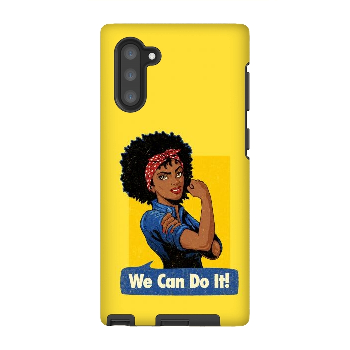 Galaxy Note 10 StrongFit We Can Do It! Black Girl Black Queen Shirt by Vó Maria