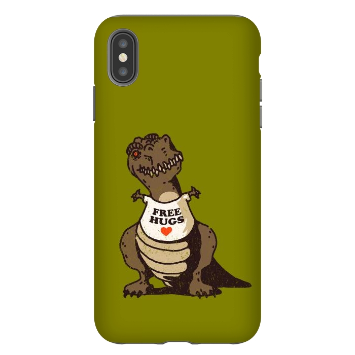 iPhone Xs Max StrongFit T-Rex Free Hugs by Vó Maria