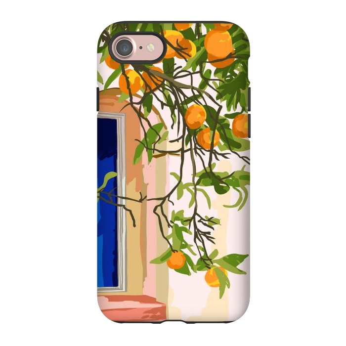 iPhone 7 StrongFit Wherever you go, go with all your heart | Summer Travel Morocco Boho Oranges | Architecture Building by Uma Prabhakar Gokhale