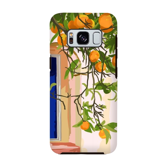 Galaxy S8 StrongFit Wherever you go, go with all your heart | Summer Travel Morocco Boho Oranges | Architecture Building by Uma Prabhakar Gokhale