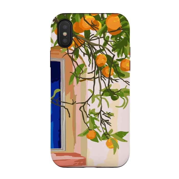 iPhone Xs / X StrongFit Wherever you go, go with all your heart | Summer Travel Morocco Boho Oranges | Architecture Building by Uma Prabhakar Gokhale