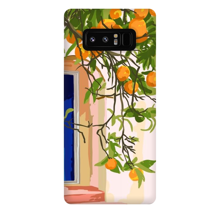 Galaxy Note 8 StrongFit Wherever you go, go with all your heart | Summer Travel Morocco Boho Oranges | Architecture Building by Uma Prabhakar Gokhale