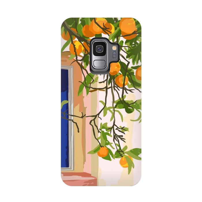 Galaxy S9 StrongFit Wherever you go, go with all your heart | Summer Travel Morocco Boho Oranges | Architecture Building by Uma Prabhakar Gokhale