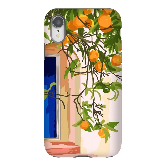 iPhone Xr StrongFit Wherever you go, go with all your heart | Summer Travel Morocco Boho Oranges | Architecture Building by Uma Prabhakar Gokhale