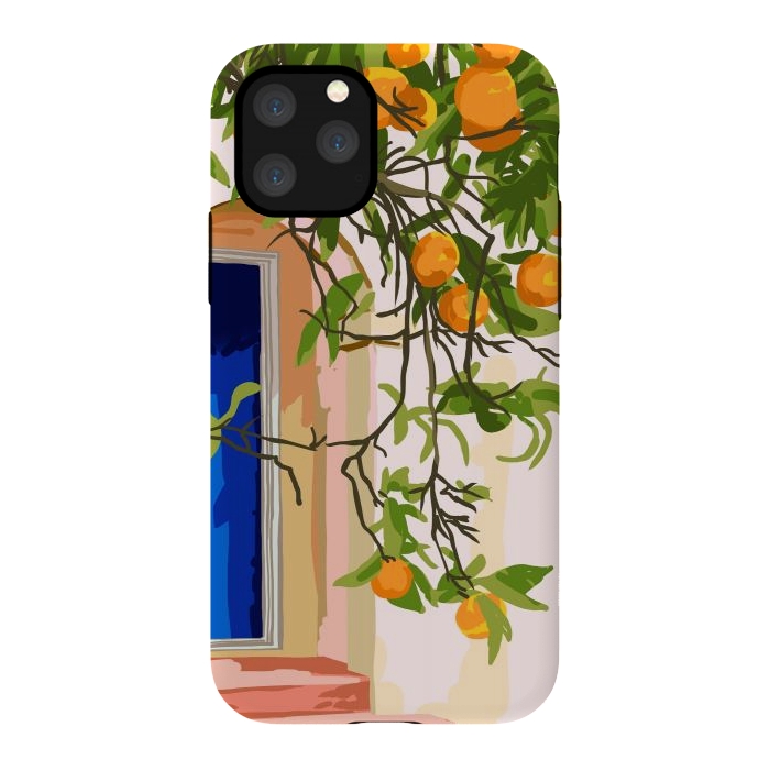 iPhone 11 Pro StrongFit Wherever you go, go with all your heart | Summer Travel Morocco Boho Oranges | Architecture Building by Uma Prabhakar Gokhale