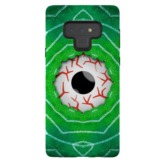 Galaxy Note 9 StrongFit Creepy Eye Staring Through A Green Hole by Boriana Giormova