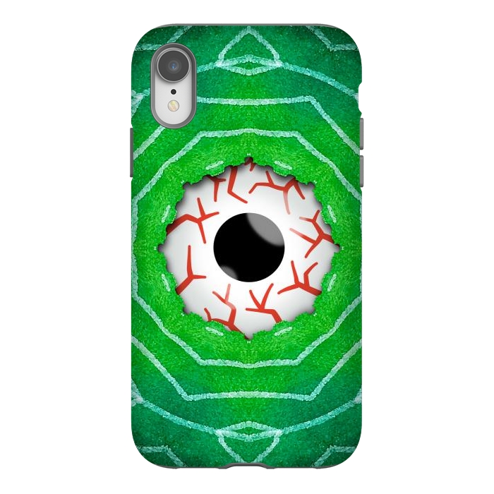 iPhone Xr StrongFit Creepy Eye Staring Through A Green Hole by Boriana Giormova