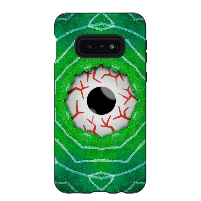 Galaxy S10e StrongFit Creepy Eye Staring Through A Green Hole by Boriana Giormova