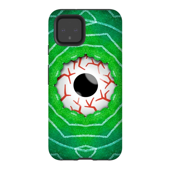 Pixel 4 StrongFit Creepy Eye Staring Through A Green Hole by Boriana Giormova