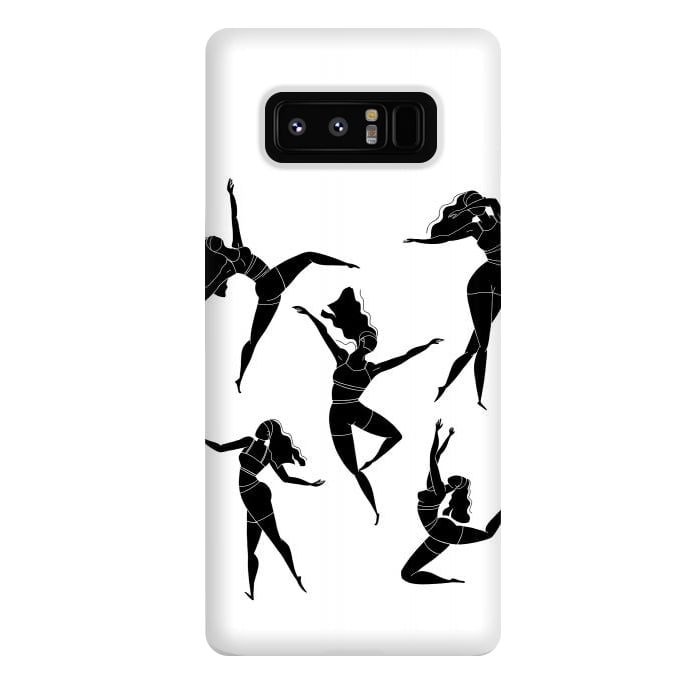 Galaxy Note 8 StrongFit Dance Girl Black and White by Jelena Obradovic