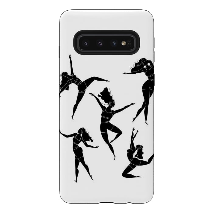 Galaxy S10 StrongFit Dance Girl Black and White by Jelena Obradovic