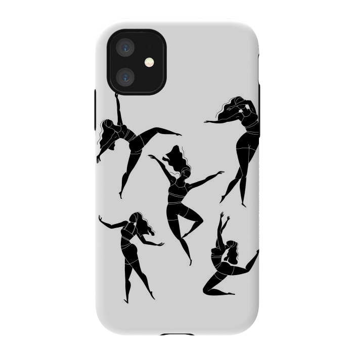 iPhone 11 StrongFit Dance Girl Black and White by Jelena Obradovic