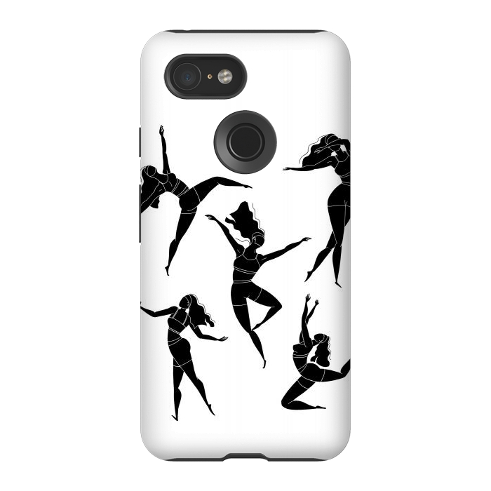 Pixel 3 StrongFit Dance Girl Black and White by Jelena Obradovic